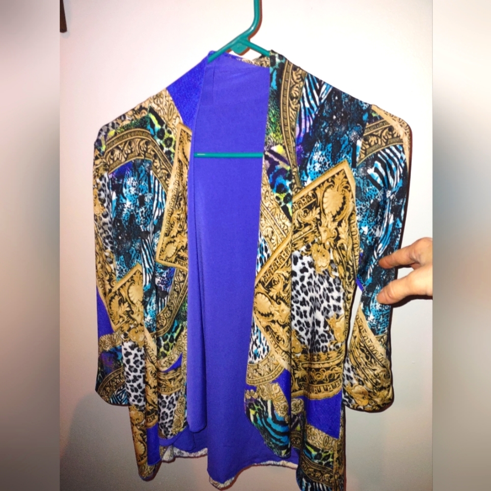 Boutique Reversible Jacket Size Small--Medium Purple Multi-Colored NWT